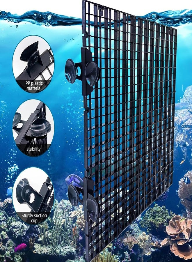 Qpets مجموعة فواصل أحواض السمك من كيو بيتس®، 4 قطع، شبكة سلكية مع 4 أكواب شفط، ألواح عزل بلاستيكية من البولي بروبيلين، فواصل لأحواض السمك لفصل الأسماك والسلاحف والسحالي - 30 × 30 سم - Image 5